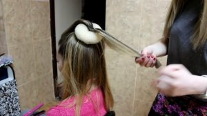 Делаем прическу пучок с помощью валика "Бублик". Bagel Beam Hairstyle