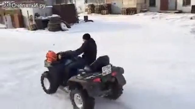 Зимний дрифт на квадроцикле смотреть онлайн