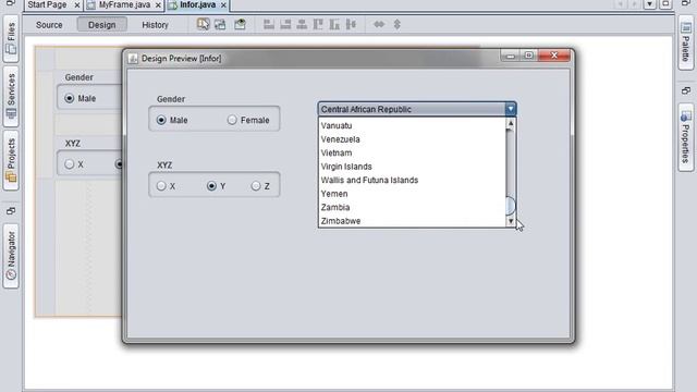 How to Use JRadioButton JComboBox JList Look And Feel Swing with NetBeans #9 смотреть онлайн