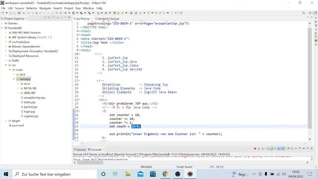Java EE Jsp page Direktiven | Java EE Tutorial deutsch