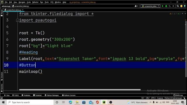 Make Your Own Screenshot Taker GUI Using Python - HINDI