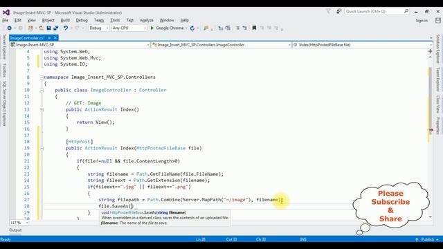 mvc save image in folder and path in database stored procedure asp.net c#4.6