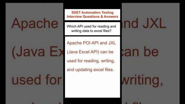 SELENIUM JAVA : APACHE POI API to Read and Write data into Excel File using Java