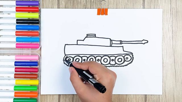 Bolalar uchun Tanka rasm chizish/Drawing Tank for children/Рисование танк для детей