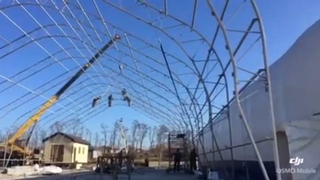 Строительство крытого теннисного корта в Теннисном клубе "Ореховая Роща" смотреть онлайн