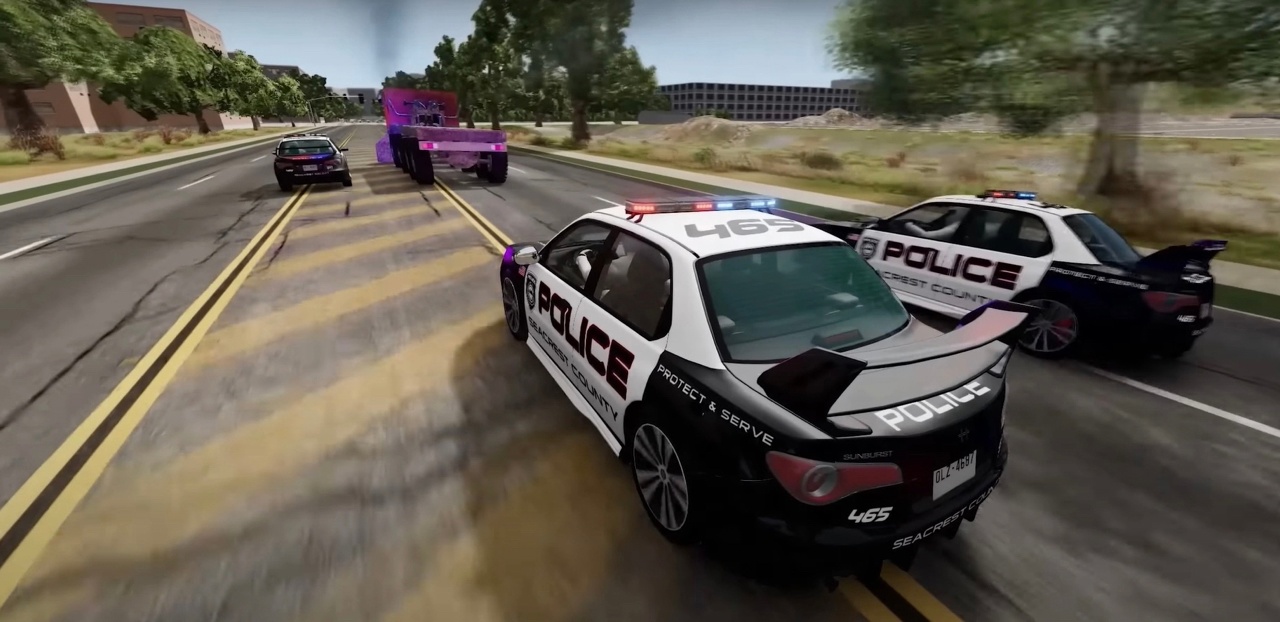 Погони на полицейской машине-BeamNG drive смотреть онлайн