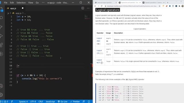 #18 JavaScript Logic Operators in Arabic [2021] | JS بالعربي