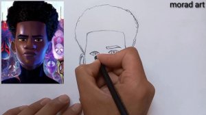 How to draw Miles Morales face with pencil in an easy way??