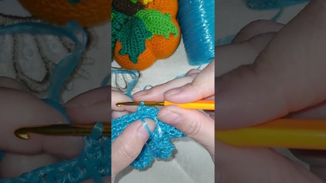 полосатая мочалка крючком