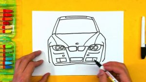 Учимся рисовать машину BMW рисуем с РыбаКит
