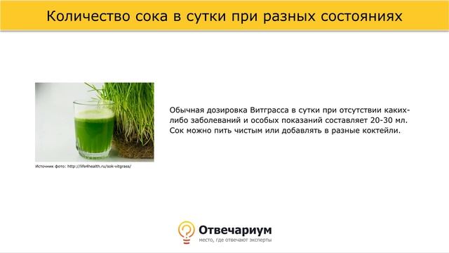 Как принимать сок из ростков пшеницы?