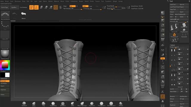 Zbrush brush, 3DS Max & Maya - Shoelace and Button ready materials for shoes смотреть онлайн
