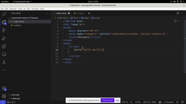 JavaScript Tutorials | Part 2 |  How to link JavaScript to Html