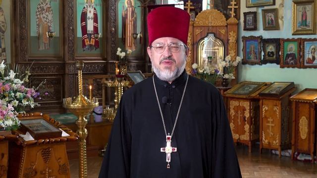 Поздравление настоятеля храма св. Захария и Елисаветы Романа Запоточного с праздником Пасхи смотреть онлайн