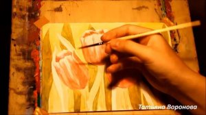 Тюльпаны акварелью (процесс рисования)/watercolor tulips( drawing process)