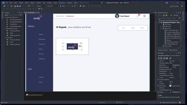 VB.NET - Dashboard UI Simple Animation | GunaFramework
