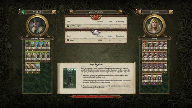 Wood Elves (Xiphos) vs Bretonnia (Lunacy and Evenstar) - Battle Replay | Total War Warhammer 2 смотреть онлайн