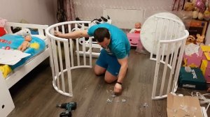 Сборка детской круглой кроватки-трансформер Антел "Северянка-3"