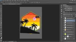 Vintage Summer T-Shirt Design for Redbubble in Adobe Photoshop Tutorial 2023