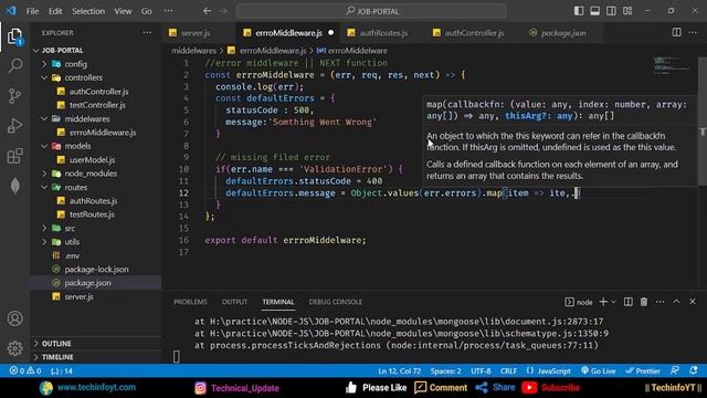 handling Errors Nodejs Job Portal Application Nodejs Project Nodejs Tutorial Nodejs Course