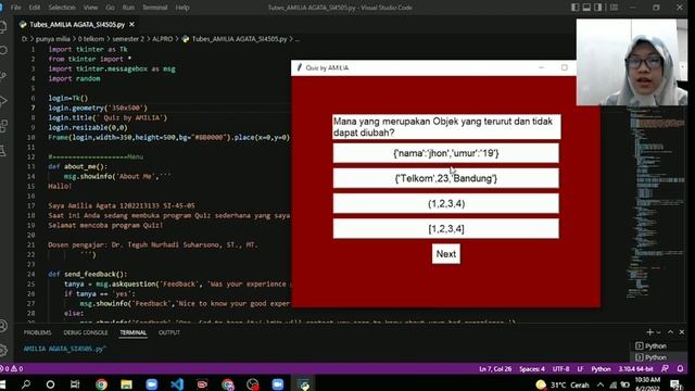PYTHON QUIZ TKINTER GUI TUTORIAL