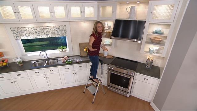 Hailo 2-Step Aluminum Step Ladder w/ Safety Rail on QVC смотреть онлайн