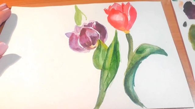 1 Мая. Как нарисовать открытку. АКВАРЕЛЬ