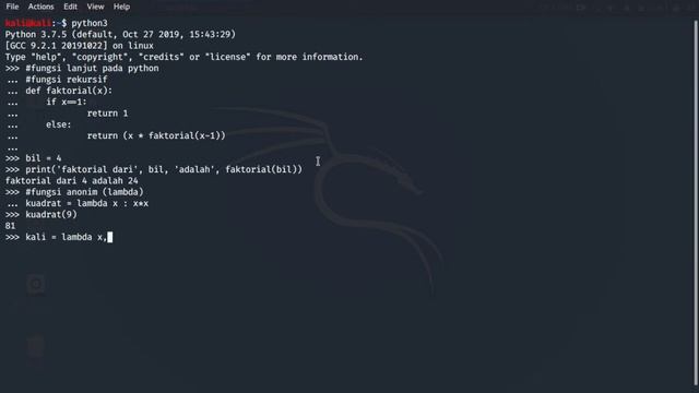 Penjelasan Fungsi Anonymous (Lambda) | Tutorial Python Bahasa Indonesia смотреть онлайн