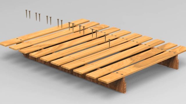 Кровать для дачи из обычной доски своими руками. 3д анимация. смотреть онлайн