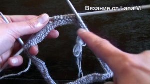 2 МК. ВИНТАЖНАЯ шапка спицами с ЦВЕТАМИ. Вяжем шапочку ПЛАТОЧНОЙ ВЯЗКОЙ. Шапки спицами