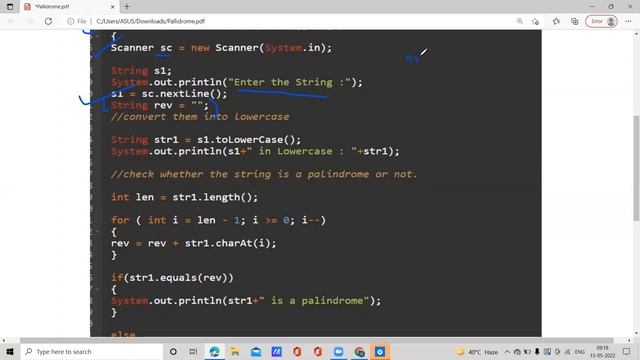 Palindrome Word Java ICSE Class 10 | String Handling Programs | Computer Applications
