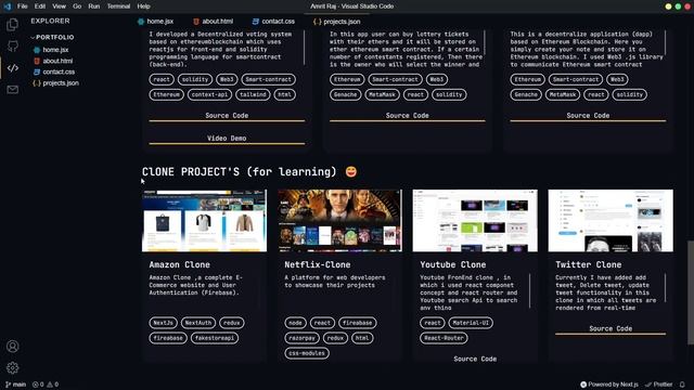 [BEST] VS Code Theme Portfolio Website | Developer Portfolio | #nextjs #portfolio #vscode #develope