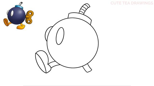 How To Draw Bob-Omb from Super Mario | Cute Easy Step By Step Drawing Tutorial смотреть онлайн