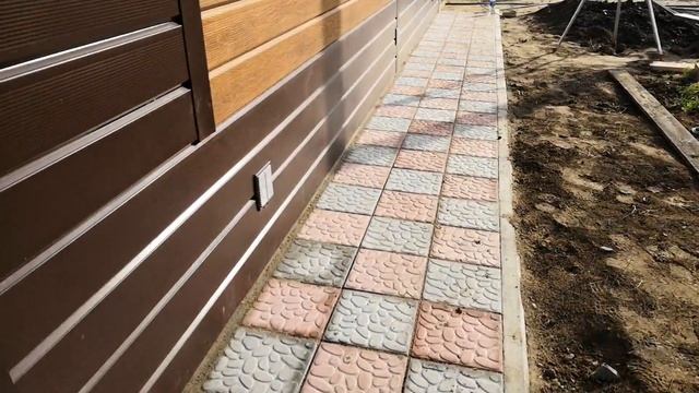 диагональная раскладка и не диагональная тротуарной плитки. г. Тара. Омская обл. смотреть онлайн