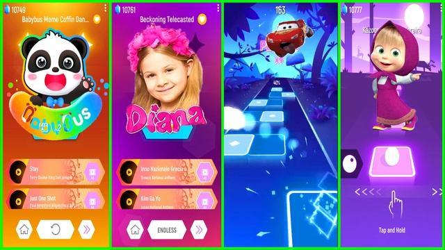 Babybus VS Diana Show VS McQueen VS Masha | Tiles Hop EDM RUSH смотреть онлайн