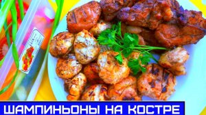 Шампиньоны на Мангале в Сметане