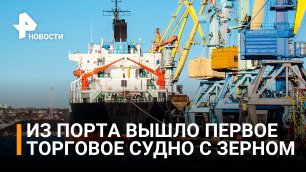 Из порта в Бердянске вышло первое торговое судно с зерном / РЕН Новости