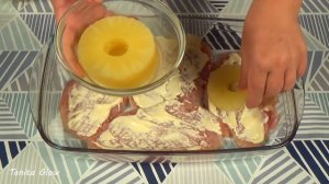 Нежное и Сочное Мясо с Ананасами и Сыром Запеченное в Духовке !