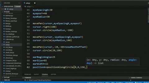 Draw Cat |Full Python code||Python turtle