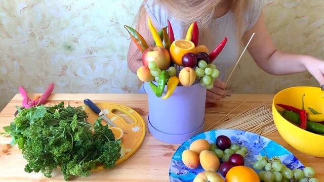 DIY Fruit And Vegetable Bouquet