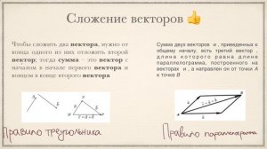 Понятие вектора. Сложение и вычитание векторов. Умножение вектора на число