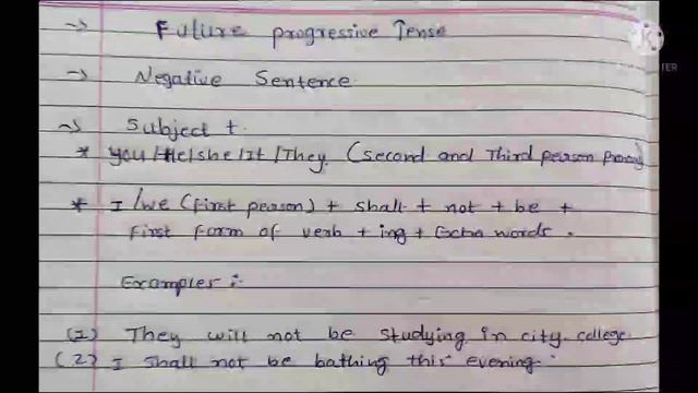 Future progressive (Continuous) Tense (Negative) смотреть онлайн