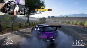 Drifting 1000bhp Nissan GTR - Forza Horizon 5 (w/900° Steering Wheel)