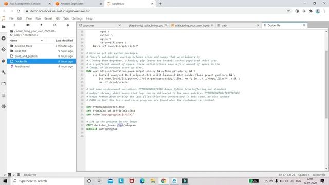 How to deploy Machine Learning Algorithms to AWS SageMaker using Docker
