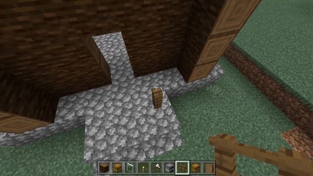 Изба из брёвен - дом для первых дней выживания в Майнкрафт