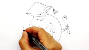 Как просто нарисовать Смайл Выпускник- рисунок на день учителя.