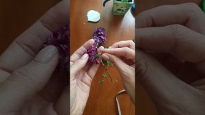 мк Ветка сирени из холодного фарфора