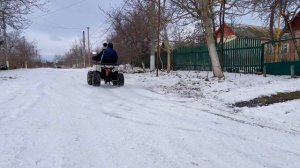 Зимний дрифт на квадроцикле