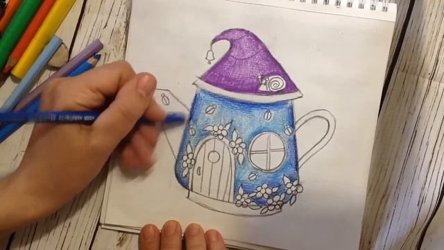 Урок рисования для детей "Волшебный домик"