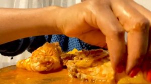 ASMR MUKBANG Starch Fufu with Tomato Pepper Soup  ( no talkin)Nigeria Food Mukbang